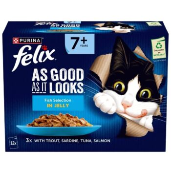 Felix As Good As It Looks Senior Fish Selection in Jelly Wet Cat Food (12 x 85g)