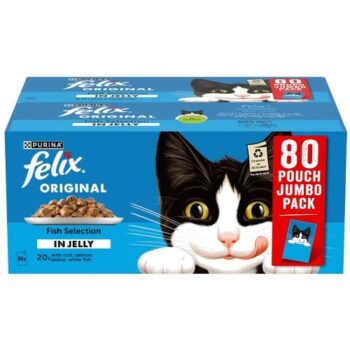 Felix Original Cat Food Fish Selection in Jelly Wet Cat Food (80 x 85g)