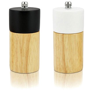 George Home Black & White Wood Salt And Pepper Set
