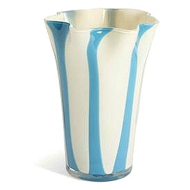 Habitat Milk Glass Handkerchief Blue Stripe