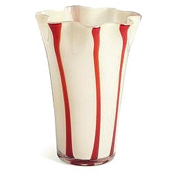 Habitat Milk Glass Handkerchief Red Stripe