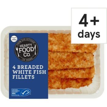 Hearty Food Co. 4 Breaded Fish Fillets (600g)