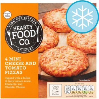 Hearty Food Co. 4 Mini Cheese And Tomato Pizzas (356g)