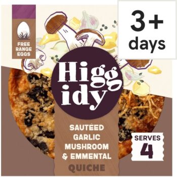Higgidy Garlic Mushroom & Emmental Quiche (400g)