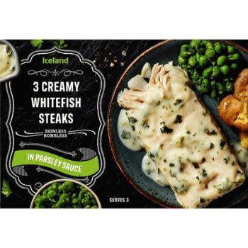 Iceland 3 Creamy Whitefish Steaks in Parsley Sauce (405g)
