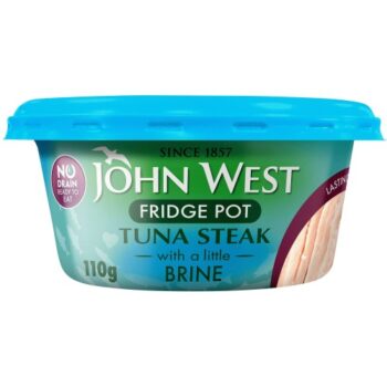 John West No Drain Fridge Pot Tuna Steaks in Brine (110g)