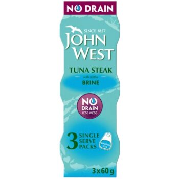 John West No Drain Tuna Steak in Brine (3 x 60g)
