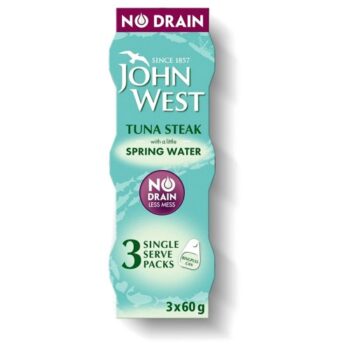John West No Drain Tuna Steak with Springwater (3 x 60g)