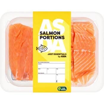 JUST ESSENTIALS by ASDA Salmon Portions (Typically 350g) (Typically 0.35KG)