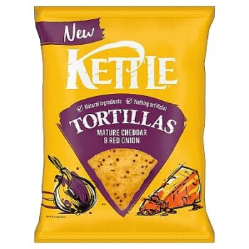 Kettle Tortillas Mature Cheddar & Red Onion (140g)