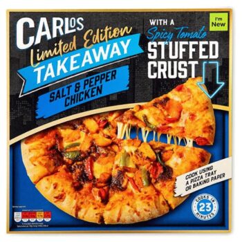 Limited Edition Takeaway Salt & Pepper Chicken Pizza with a Spicy Tomato Stuffed Crust