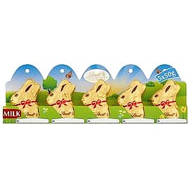 Lindt Milk Chocolate Easter Gold Bunny Multipack (5 x 10g, 50g)