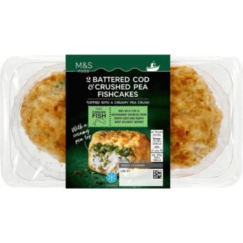 M&S 2 Battered Cod & Crushed Pea Fishcakes