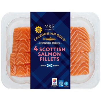 M&S 4 Scottish Salmon Fillets Skin On (480g)