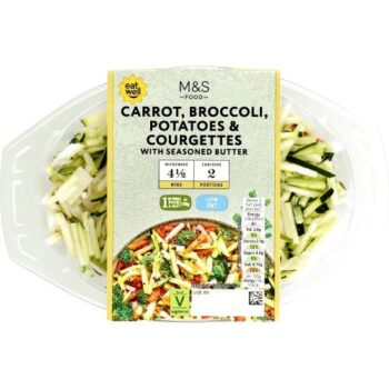M&S Carrot Broccoli Potatoes & Courgettes with Seasoned Butter