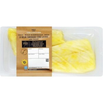 M&S Collection 2 Skinless & Boneless Smoked Cod Loins Typically: