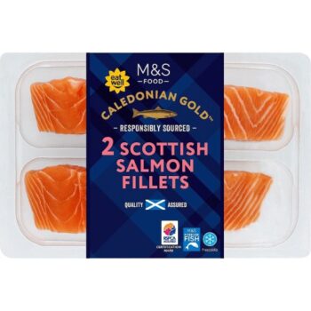 M&S Scottish 2 Salmon Fillets Skin On