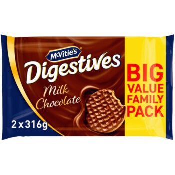 McVitie's Digestives Milk Chocolate Biscuits Twin Pack (2 x 316g)