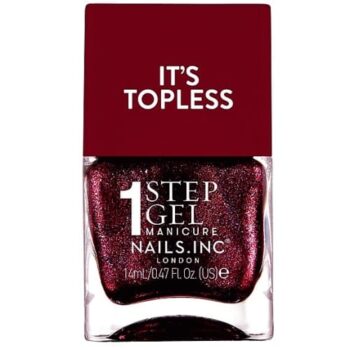 Nails Inc Nails.inc It's Topless 1-Step Gel Nail Polish Scarlett Burgundy Shimmer (14ml)