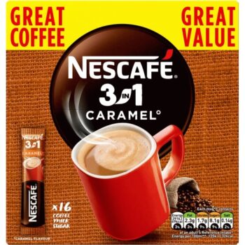Nescafe 3 In 1 Caramel Instant Coffee Sachets (16 x 17g)