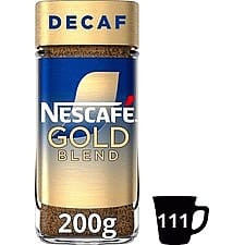 Nescafe Gold Blend Decaf Freeze Dried Instant Coffee (200g)