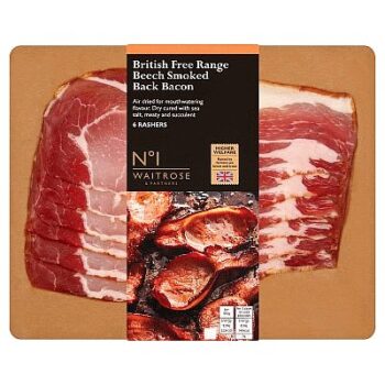 No.1 6 Free Range Beech Smoked Dry Cured Back Bacon Rashers (200g)