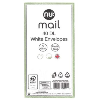 Nu: DL White Envelopes 70 gsm (40Pack)