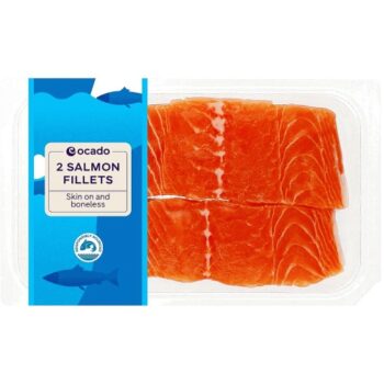 Ocado 2 Salmon Skin On Mid Tail Fillets (240g)