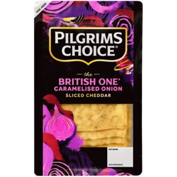 Pilgrims Choice The British One Caramelised Onion Honey & Chives Sliced Cheese (150g)