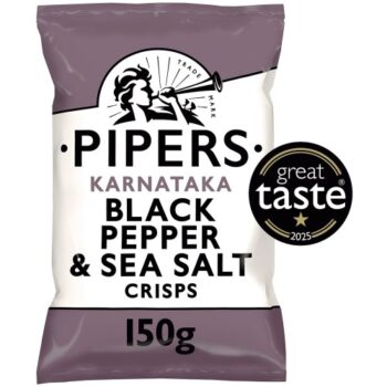 Pipers Black Pepper & Sea Salt Crisps (150g)