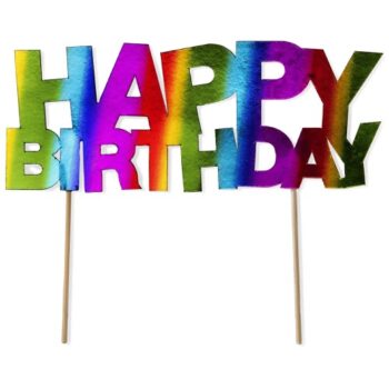 Rainbow Happy Birthday Foil Cake Topper