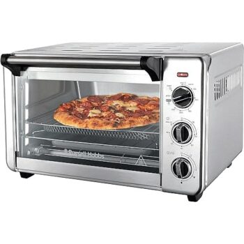 Russell Hobbs Oven 5-in-1 Rapid Hot Air Fryer Mini Oven Grill Toaster Warming Function Timer Energy Saving Pizza Diameter Incs. Frying Basket Baking Tray & Grill Rack 26680...