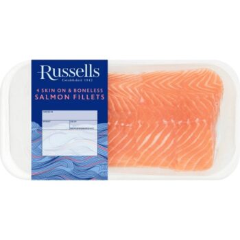 Russell's 4 Salmon Fillets Skin On (500g)