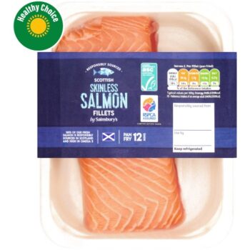Sainsbury's 2 Skinless Scottish Salmon Fillets (220g)