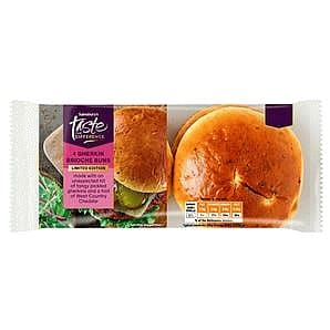 Sainsbury's 4 x Gherkin Brioche Buns Limited Edition Taste the Difference
