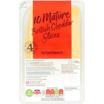 Sainsbury's British Mature Cheddar Cheese Slices (240g)