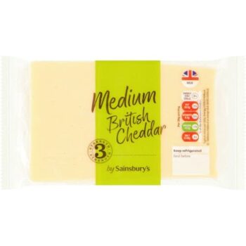 Sainsbury's British Medium Cheddar Cheese (400g)