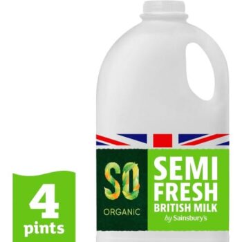 Sainsbury's British Semi Skimmed Milk SO Organic (2.27l, 4pt)