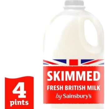 Sainsbury's British Skimmed Milk (2.27l, 4pt)