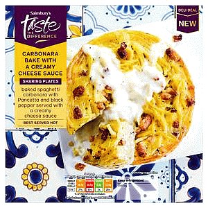 Sainsbury's Carbonara Bake with a Creamy Cheese Sauce Sharing Plates Taste the Difference (440g)
