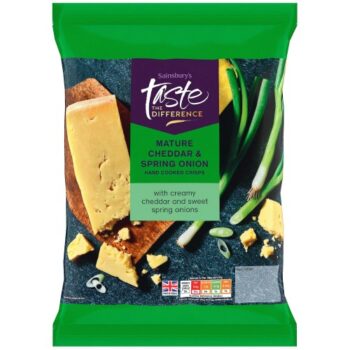 Sainsbury's Cheddar & Spring Onion Crisps Taste the Difference (150g)