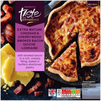 Sainsbury's Extra Mature Cheddar & Cherrywood Smoked Bacon Quich Lorraine Taste the Difference (400g)