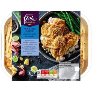 Sainsbury's Ham & Leek Gratin in Rich Cheese Sauce Taste the Difference (Serves 1) (400g)