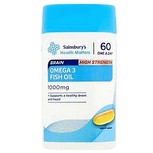 Sainsbury's Heart Omega 3 Fish Oil Capsules 1 a Day (60 x 1000mg)