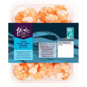 Sainsbury's Large Black Tiger Prawns ASC Taste the Difference (150g)