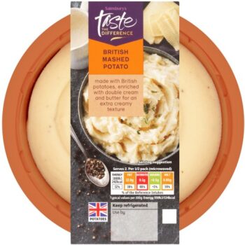 Sainsbury's Mashed Potato Seasoned with Cracked Black Pepper Taste the Difference (400g)