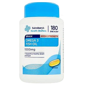 Sainsbury's Omega 3 Fish Oil One A Day Capsules (180 x 1000mg)