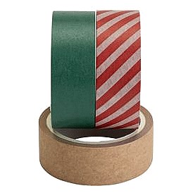 Sainsbury's Red & Green Kraft Trio Washi Tape