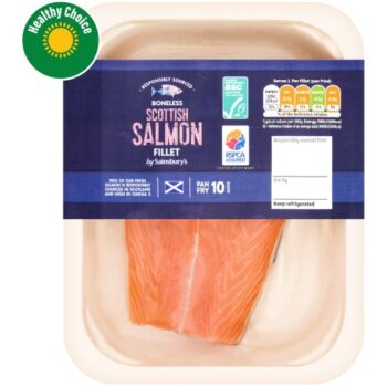 Sainsbury's Skin on ASC Scottish Salmon Fillet Tails (140g)