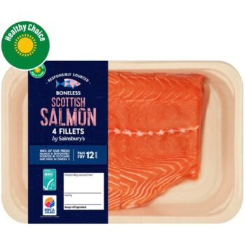 Sainsbury's Skin on ASC Scottish Salmon Fillets (4 x 480g)